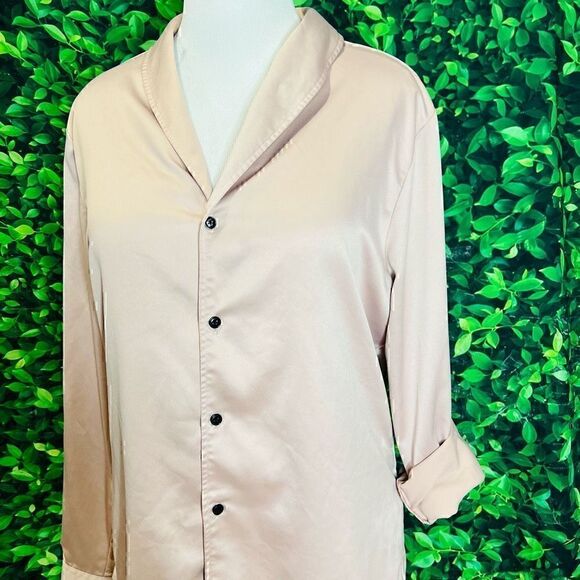 ASOS pink blush pajama satin style top size L - Picture 6 of 12